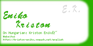 eniko kriston business card